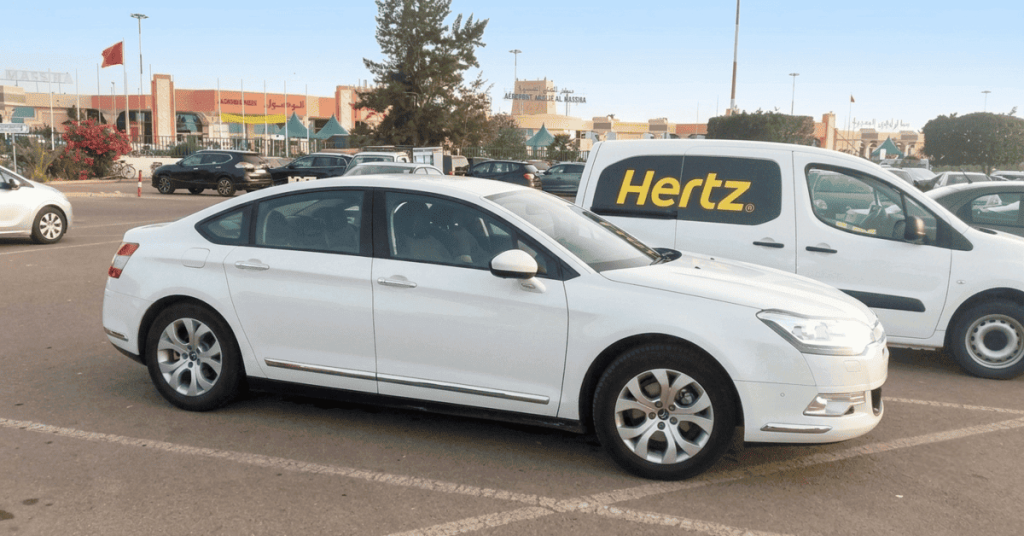 Hertz parking area in Agadir
