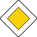 Yellow Diamond: Road with priority